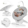 Lionelo Babywippe Iris, 360 Grad, ab Geburt, 12 Wiegenlieder, leicht und leise Grey Concrete - Grau