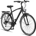 Licorne Bike Life M-V-ATB  Premium Trekking Bike in 28 Zoll - Fahrrad für Herren, Jungen, Damen und Herren - Shimano 21 Gang-Schaltung - Herren Citybike - Männerfahrrad.