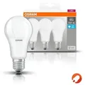 3er-Pack Osram E27 Sparsame LED Leuchtmittel mattiert & leistungsstark 14W wie 100W neutralweißes Licht in klassischer Glühlampenform
