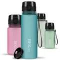 720°DGREE Trinkflasche Kinder 500ml “uberBottle“ softTouch +Sieb - Auslaufsicher, BPA-Frei - Flasche für Schule, Sport, Fitness - Wasserflasche aus Tritan - Schmal, Leicht, Stoßfest, Wiederverwendbar