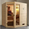 WEKA Ecksauna "Valida Eck 1", BxHxT: 189 x 203,5 x 139 cm, mit Fenster, inkl. 5,4 kW Ofen - beige