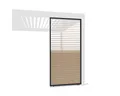 Weide Pavillonseitenteil Holzoptik Wand für Pergola drehbare Lamellen Aluminium 3 Maße, 93x234 cm, Seitenteil