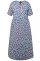 Ulla Popken Damen große Größen Übergrößen Plus Size Jersey-Maxikleid, A-Linie, Rundhals, Halbarm, Taschen schneeweiß 50+ 831880200-50+