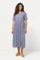 Ulla Popken Maxikleid Jersey-Maxikleid A-Linie Rundhals Halbarm Taschen