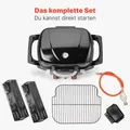 ProfiCook PC-GG 1261 Tisch-Gasgrill, 50 mbar, 2 Heizzonen, 42 x 36 cm großen Gri