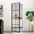 vidaXL Innentür Schwarz 83x201,5 cm Hartglas & Aluminium Schlank