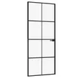 vidaXL Zimmertür, Innentür Schwarz 83x201,5 cm Hartglas & Aluminium Schlank