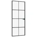Innentür Schwarz 83x201,5 Cm Hartglas & Aluminium Schlank Zimmertür Glastür Glas