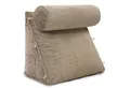 ELONEO Rückenkissen mit Nackenrolle für Bett & Sofa, 55x50x30cm, waschbarer Bezug