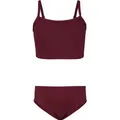 Aquarti Bustier-Bikini Aquarti Mädchen Bikini Set Bustier Bikinislip Zweiteiliger Badeanzug braun|rot 146
