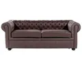 Sofa 3-sitzer Chesterfield Echtleder Braun