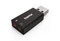 Hama USB Soundkarte 2.0 Stereo Extern Sound-Card Extern USB-Soundkarte, USB Audio Adapter DAC 2x 3,5mm Kupplung Buchse für Notebook Laptop PC