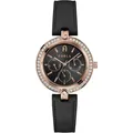 Damenuhr FURLA LOGO LINKS WW00030002L3 Multifunktion Leder Schwarz Gold Rose