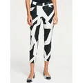 7/8-Hose HEINE, Damen, Gr. 38, Normalgrößen, schwarz-weiß (schwarz, ecru), 48% Baumwolle, 45% Polyester, 7% Elasthan, bedruckt, gemustert, 7/8-Länge, Hosen