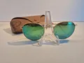 Ray Ban Round Metal Gold Grün Sonnenbrille RB3447  + Lederetui Original