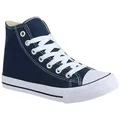 Elara Damen High Top Sneaker Canvas Freizeit Schuhe Knöchelhoch Casual Sneaker blau 36 EU