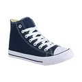 Elara Unisex Kult Sneaker | Bequeme Sportschuhe für Damen und Herren | High Top Textil Schuhe|Chunkyrayan 36 EU Dunkelblau Basic