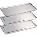Relaxdays Servierplatte Edelstahl Silber 3er Set Spülmaschinengeeignet 45,5 cm x 22 cm 1,0 kg