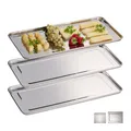 Servierplatte Edelstahlplatte Metalltablett Fleischplatte Anrichteplatte 3er Set