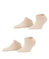 ESPRIT Damen Sneakersocken Uni Multipack W Sn Baumwolle kurz einfarbig 2 Paar, Rosa Orchid 8985, 35-38