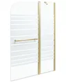 Badewannenaufsatz mit Tür Sicherheitsglas transparent/gold 100x140 cm Tuapi
