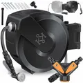 KESSER® Schlauchtrommel mit Gartenschlauch 20m | Wasserschlauchtrommel zur Wandmontage | Wandhalterung | 180° schwenkbar & automatische Aufrollung | Wand-Schlauchbox inkl. 7-Funktionen Handbrause