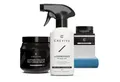 CREVIVE Flüssigleder 50 ml + Lederreiniger 250 ml + Lederbalsam 300 ml, Lederpflegeset (SPARSET 8-teilig, Lederreparatur, sehr ergiebig), Leder Reparatur Set, Kunstleder Reparaturset, für Sofa, Couch, Auto