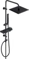 Görbach Regendusche Duschsystem mit Ablage Wassersparend Schwarz Matt 20x20cm