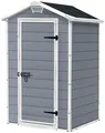 Keter Gartenhaus Manor 4x3 wetterfest Kunststoff Outdoor grau für kleine Gärten