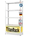 KARAT Schwerlastregal - Bis zu 875 kg Traglast - Schnelle Montage durch Stecksystem - 180 x 90 x 45 cm - Weiß