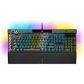 Corsair K100 RGB Optical-Mechanical Gaming, Kabelgebunden, USB, Optomechanischer Schlüsselschalter, QWERTZ, RGB-LED, Schwarz - Schwarz