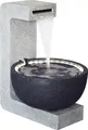 dobar Großer Design Garten-Brunnen mit Pumpe und LEDs, Springbrunnen XL mit runder Schalen-Form für drinnen u. draußen, 52x44x65 cm, Polyresin
