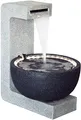 dobar® 96120e Großer Design Gartenbrunnen Juno | Terrassenbrunnen mit LED-Beleuchtung | Wasserfall aus Polyresin | Springbrunnen Outdoor | Dekorativer Zierbrunnen | 52 x 44 x 65 cm Grau/Hellgrau