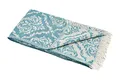 Carenesse Jacquard Hamamtuch Barock 90 x 175 cm Petrol I Edles Hamam Handtuch 100% saugfähige Baumwolle mit hochwertiger Webung I Pestemal/Fouta weich & zart I Leichtes Hamam Strandtuch kompakt