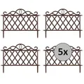 HTI-Living Beetbegrenzung Zierzaun Antik Braun Nessa, LxH: 48x36 cm, Set, 20 Zaunelemente, Beeteinfassung Beetbegrenzung blau|braun 960 cm x 36 cm
