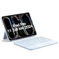 Inateck Hülle mit Tastatur für iPad Pro 11 2024, ACE Touch Ultraleichte Tastatur Abnehmbar, mit Touchpad,Hoch-/Querformat Ständer, QWERTZ, KB04122