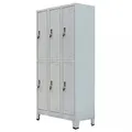 Schließfachschrank Mit 6 Fächern Stahl 90x45x180 Cm Grau Vidaxl