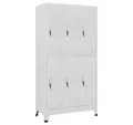 vidaXL Fächerschrank Schließfachschrank mit 6 Fächern Stahl 90x45x180 cm Grau (1-St)