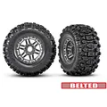 Traxxas 8979A Sledgehammer BELTED Reifen auf Felge schwarz-chrom 17mm (2) Maxx