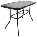 Gardenson Gartentisch, Anthrazit, Metall, Glas, rechteckig, Rundrohr, 55x70x110 cm, wetterfest, Gartenmöbel, Gartentische, Gartentische