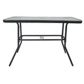 VCM Gartentisch aus Glas und Metall Esstisch Maße ca. H. 70 x B. 110 x T. 55 cm Anthrazit Balkontisch Gartenmöbel 110x55