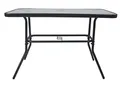 VCM Gartentisch aus Glas und Metall | Esstisch | Maße ca. H. 70 x B. 110 x T. 55 cm | Anthrazit | Balkontisch Gartenmöbel 110x55
