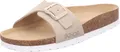 Rohde Damen Pantolette Leder Tieffußbett Schnalle Alba 5589, Größe:42 EU, Farbe:Beige