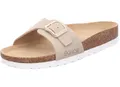 Rohde Damen Pantolette Leder Tieffußbett Schnalle Alba 5589, Größe:42 EU, Farbe:Beige