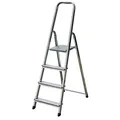 KRAUSE Stehleiter einseitig CORDA silber 4 Stufen, H: 150,0 cm