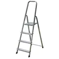 KRAUSE Stehleiter einseitig CORDA silber 4 Stufen, H: 150,0 cm