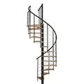 Matisère - Wendeltreppe 13 Stufen - Ø 160cm - Erreichbare Höhe 2.54 Bis 3.05m - Schwarze Struktur Und Buchestufe - Vene160/nh-13