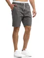 Indicode Herren Stoufville Chino Shorts mit 4 Taschen aus 98% Baumwolle | Bermuda Sommershorts für Männer Grey, XL
