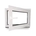 Kellerfenster - Kunststoff - Fenster - innen weiß/außen weiß - BxH: 60 x 60 cm - 600 x 600 mm - DIN Rechts - 2 fach Verglasung - 60 mm Profil
