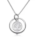 Materia Silberkette Taufkette Lebensbaum / Baum des Lebens 34-37cm CO-36, 925 Sterling Silber, rhodiniert silberfarben
